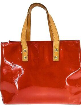 LOUIS VUITTON RED VERNIS READE PM TOTE HANDBAG